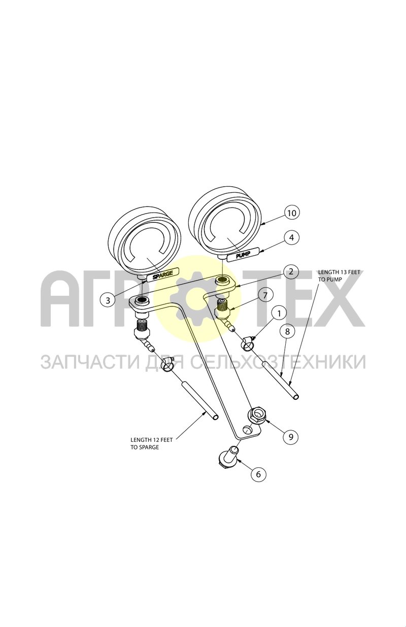 Манометры (SX016974) (№1 на схеме)